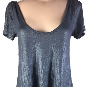 Free People Metallic Shirt Top Size Small
